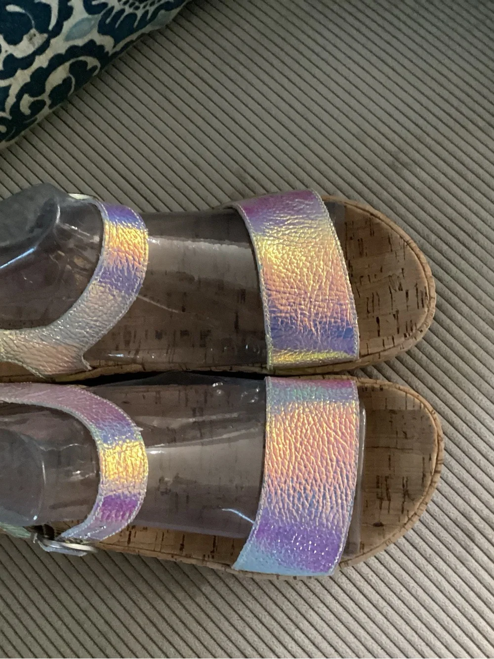 Born Iridescent Cork Wedge Sandals